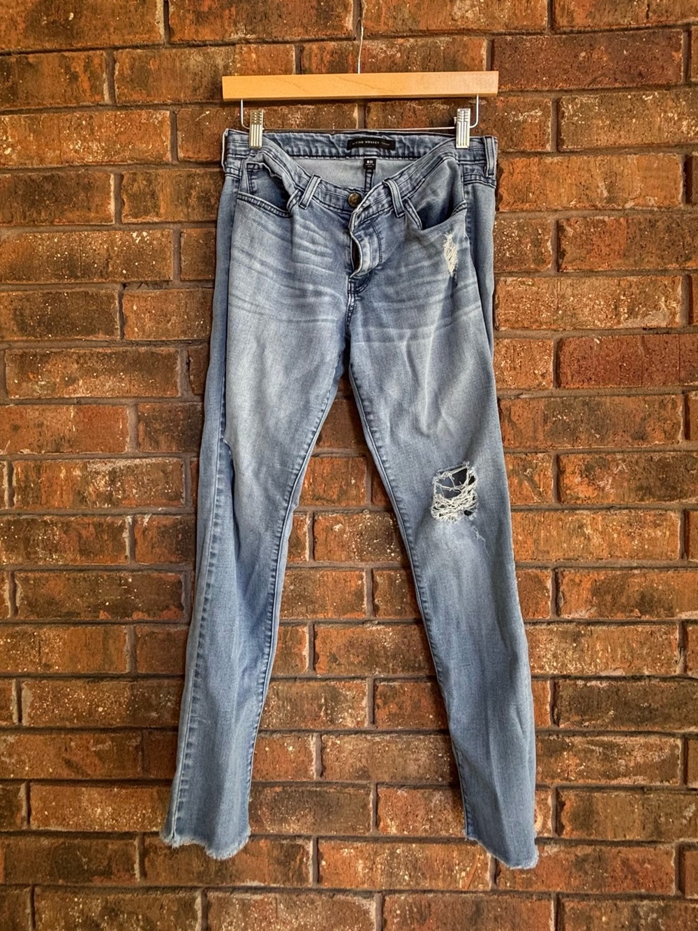 Flying Monkey Light Wash Distressed Skinny Jeans